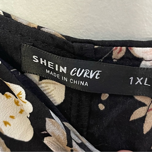 Black floral cold shoulder dress - Picture 9 of 12